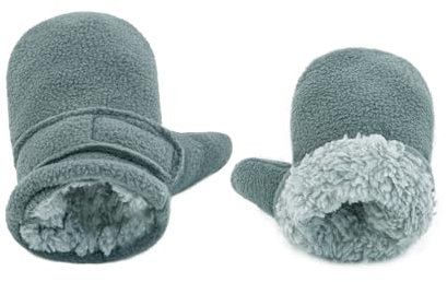 SEYUFN Winterhandschuhe für Babys, Futter aus Molton, für Kleinkinder, Jungen, warm, weich, für Babys, Mädchen, Handschuhe, verstellbar im Freien (Grau, M)