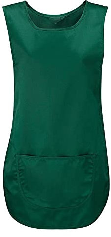 FASHION 7STAR Gilet de restauration uni sans manches avec poche pour femme, vert bouteille, XXL