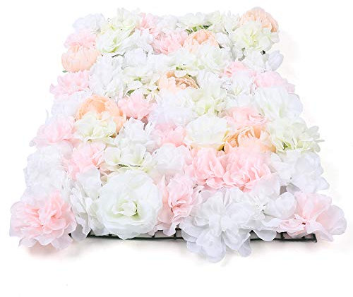 通用 Künstliche Blumenwand Rosenwand, Romantische Blumenwand Kunstblumen Deko Wand als Fotografie Requisiten und Wohnkultur, aus Seidenblume 20 Stück
