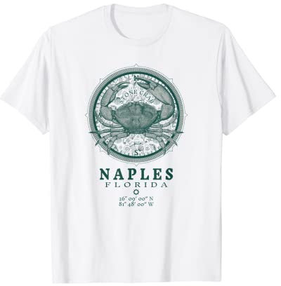 JCombs: Naples, FL, Stone Crab on Wind Rose T-Shirt