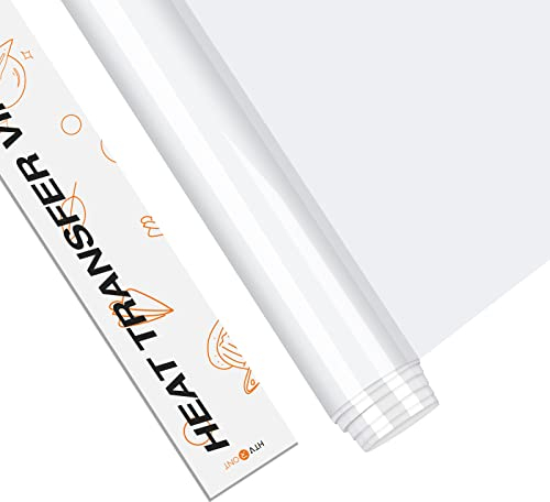 HTVRONT Plotterfolie Textil,30.47cm × 91.43cm Flexfolie Plotter Textil für Verschiedene Schneidemaschinen,Angewendet auf T-Shirt und Bekleidungsmaterialien(Weiß)