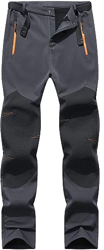 BenBoy Damen Wanderhose Wasserdicht Softshellhose Outdoorhose Winddicht Warm Gefüttert Winter Skihose Snowboardhose Trekkinghose,KZ2987W-Grey-S