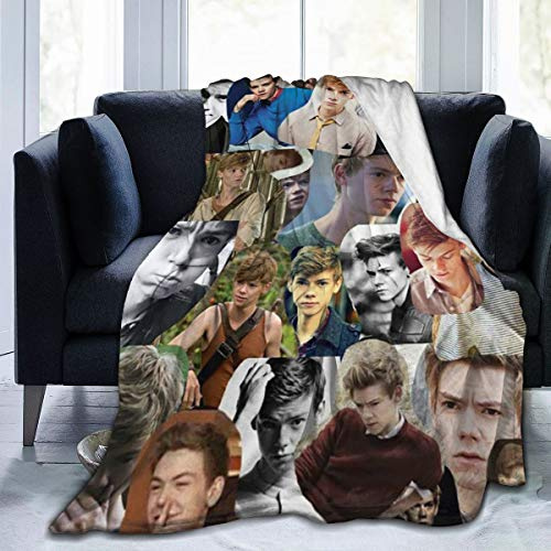 YINGD Thomas Brodie Sangster Fleecedecke, leicht, superweich, gemütlich, Luxus-Bettdecke, Mikrofaser, Flanell, Cartoon-Muster, Einfarbig, 127 x 152.4 cm, Weiß