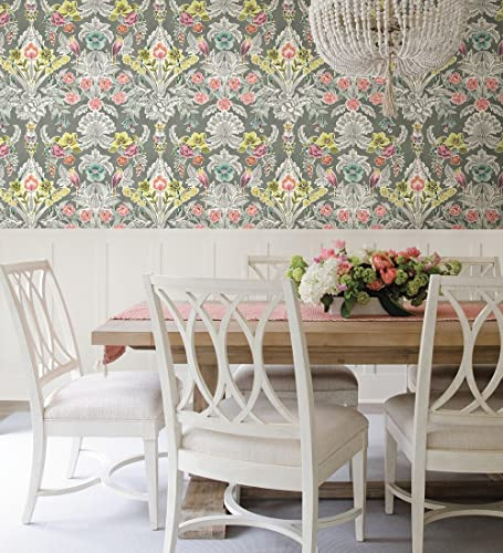 GAULAN - 500680645 Papier Peint Vinyle écologique Fleurs et Oiseaux Style Anglais pour Mur Salon Cuisine Bain Chambre Salle à Mange tête de lit - Échantillon DIN A4