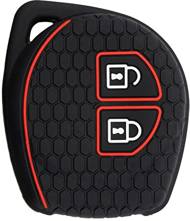 Happyit Cas de Couverture de Clé de Voiture en Silicone pour Suzuki SX4 Swift Grand Vitara Ciaz Liana Spresso Celerio Jimny Jeemny 2 Boutons Noir