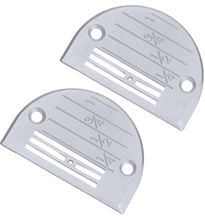 CoCud Sewing Machine Stitch Plate, FD24 Fit No.18 & No.20 Needle Hole, Chrome Plated Plate with Scale Mark - (Applications: for Sewing Machine), 2-Pieces