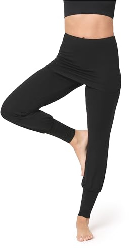 Bellivalini Damen Yogahose mit Rock Lang Trainingshose Bequeme Hose aus Viskose BLV50-275