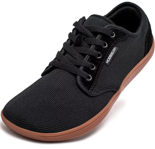 HOBIBEAR Hommes Femmes Chaussures Pieds Nus Barefoot Minimalistes Marche Légère Sneakers(Noir Brun, EU 41)