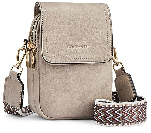 BOSTANTEN Handy Umhängetasche Damen, Handytasche zum Umhängen Leder, Handytasche mit Geldbörse zum Umhängen, Handtasche Damen umhängetasche