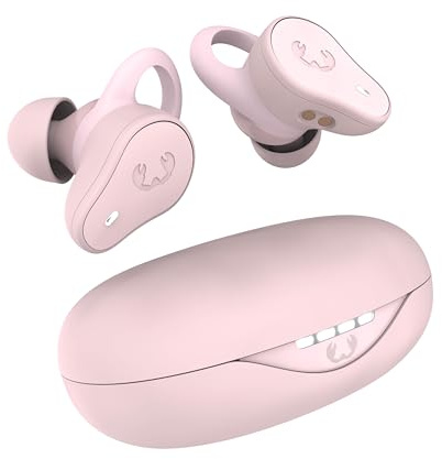 Fresh 'n Rebel Twins Move, kabellose In-Ear Bluetooth Sport Kopfhörer, Spritzwassergeschützt, Dual Master, Mit Mikrofon und klickbarer Taste und Lautstärkeregler, 30 Stunden Spielzeit (Smokey Pink)
