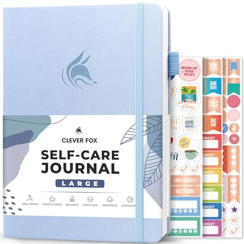 Clever Fox Self-Care Journal for Women, Daily Planner A4 Periwinkle | 3-month mental health journal, habit tracker, wellness journaling supplies for women & teen girls, gratitude & mood log