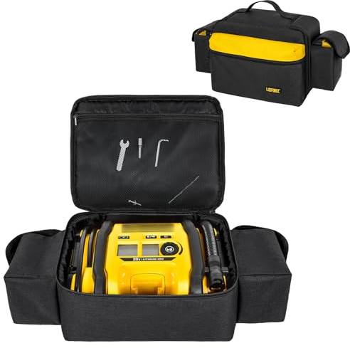 LEFOR·Z Luftkompressor-Tragetasche, Schutzhülle, kompatibel mit Dewalt 20 V MAX Reifenfüller DCC020IB, tragbarer kabelloser Werkzeughalter für Akku und Lade-Set (nur Tasche)