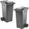 STAR SUPPLIES 140 Litre Strong Compact Grey Waste Disposal Recycling Council Outdoor Wheelie Bin With Lid & Wheels