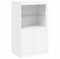 vidaXL Beistellschrank, Sideboard mit viel Stauraum, Kommode Schrank mit LED-Leuchten, Anrichte Wohnzimmerschrank Standschrank, Weiß Holzwerkstoff