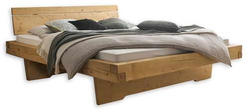 Stella Trading RUSA Modernes Massivholzbett 180x200 - Komfortables & hochwertiges Balkenbett aus massiver Fichte - 198 x 86 x 227 cm (B/H/T)