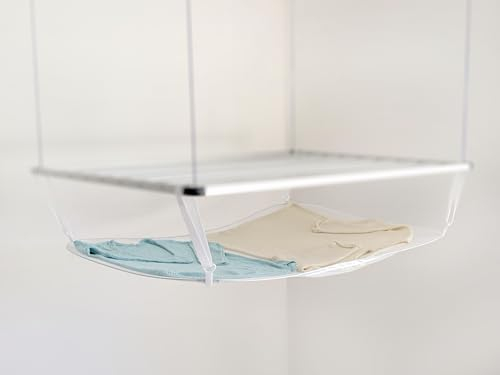 DRY-SMART AERONET Filet de séchage XL pour pulls, filet de séchage pour linge, filet de séchage pliable 115 x 75 cm, Lift, Flex et sèche-linge de plafond en aluminium