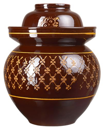 GVILTY Tarro de fermentación de cerámica de gran capacidad sellado frasco de pepinillos, kit de fermentación china con sello de agua, tarro de cerámica con tapa tarros de conservas para encurtidos,