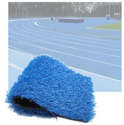 Kunstrasen Rasenmatte für den Garten, weich, Nicht brennbar, Kunstrasenrolle, gummiert, Haustiere, wendbarer Kunstrasenteppich für Terrassendecks, 35 cm dick (blau, 25 x 08 m)