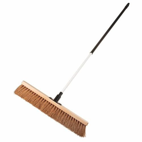 SIDCO Kokosbesen mit Stiel Besen + Teleskopstiel Saalbesen Werkstattbesen Hallenbesen 50cm