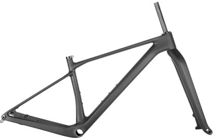 DUOCAI Carbon-Rahmen, 29er, vollständig verstecktes Kabel, U+D+H-Aufhänger, Hardtail-Mountainbike-Rahmenset mit 110 x 15 mm Carbon-Gabel(Size L Glossy)