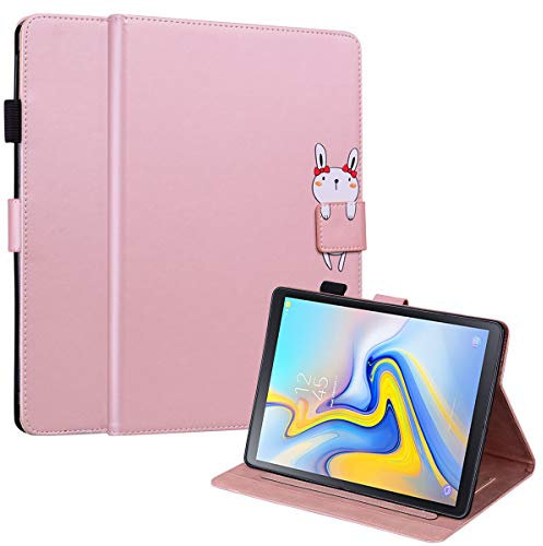 Mldjomid Custodia Protettiva Compatibile con Samsung Galaxy Tab A 10.5 (SM-T590/ T595) 2018 Flip Pelle PU Tablet Case Cover con Supporto e Slot per Scheda per Galaxy Tab A 10.5 (2018), Rosa