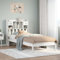 Festnight Bett 100x200 cm Bettgestell Holz Kopfteil mit Regal Bücherregal Holzbett Jugendbett Doppelbett Einzelbett Massivholzbett Bettrahmen Gästebett Schlafzimmer Bett Jugendzimmer