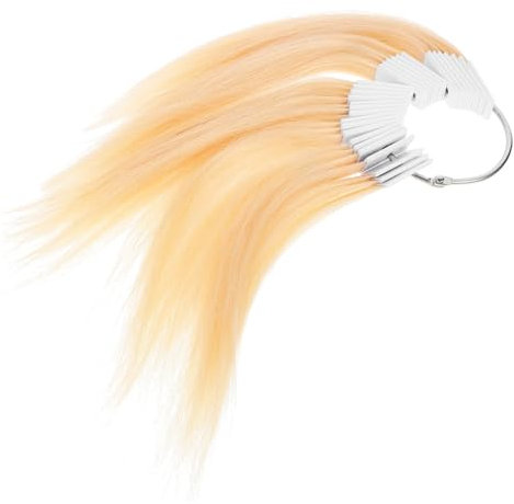 SAFIGLE Kit d'Échantillons de Couleur de Cheveux Humains 30 Anneaux de Test pour Coiffeurs Fournitures de Salon Mèches de Cheveux Naturelles Expériences de Coloration