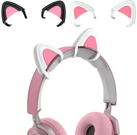 Headset Cat -Dekorationen - Süßes Silikon -Kopfhörerzubehör, schöner wasserdichte Ersatz | Entzückende Anhaftung mit weichem flexibles Design -Nutzung in Reisen, ausgehender, Mädchen -Party -Moded