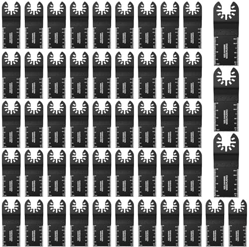Zeeorymn 50pcs Multi Tool Blades,Multitool Blades for Wood,Universal Oscillating Saw Blades Compatible with Dewalt, Milwaukee, Makita, Ryobi, Rockwell, Bosch.