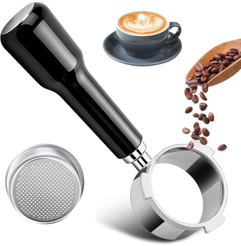 SKJJM Portafiltro sin fondo de 51 mm con 3 Orejas, para Pantalla Espresso Puck, Portafiltro Ergonómico con Mango, Compatible con DeLonghi Dedica EC680/EC685/EC885