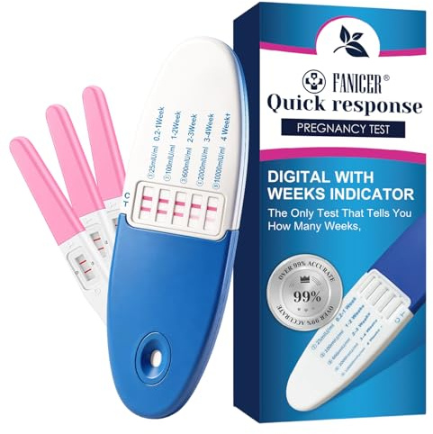4 Stück Schwangerschaftstest Set,Test inkl. Wochenanzeige, Schnelles Ergebnis, Zuverlässige Ergebnisse, Ovaler Teststab Blau Plus Drei Teststäbchen Rosa, Für Zuhause Anwendung, Früherkennung