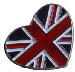BESPORTBLE Épingle en Alliage Forme Cœur Drapeau National Britannique, Légère et Décorative, Épingle Amusante pour Robe Cache-cœur ou Chemise