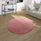 Paco Home Shaggy Teppich Hochflor Langflor Teppiche Hochwertig Pastell Uni Versch. Farben, Grösse:Ø 120 cm Rund, Farbe:Pink