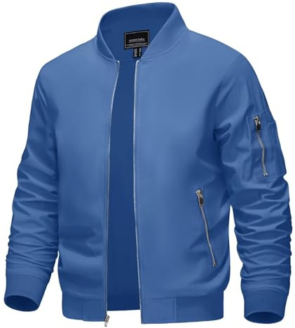 KEFITEVD Herren Bomberjacke Sommer Leichte Jacke Winddichte Übergangsjacke | Leichte winddichte Bomberjacke für Herren, Military Stil, Praktische Innentasche, Dünne Übergangsjacke für Sommer Herbst