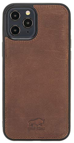 Solo Pelle Lederhülle für das iPhone 12 Pro Max in 6.7 Zoll Stanford Case Leder Hülle Ledertasche Backcover aus echtem Leder (Vintage Braun)