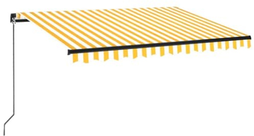vidaXL Gelenkarmmarkise Einziehbar Markise Balkonmarkise Sonnenmarkise Sonnenschutz Sichtschutz Terrasse Garten Balkon 350x250cm Gelb Weiß
