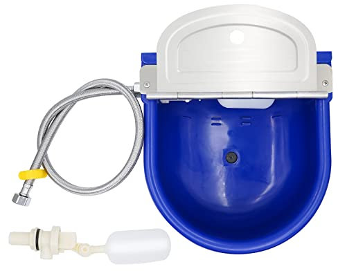 Tränkebecken,Automatische Tränke mit Schwimmerventil & 31,5'' Rohr für Rinder Pferde Schafe Ziege Hunde Wassertrog Bauernhof Liefert 4L(Navy blau)