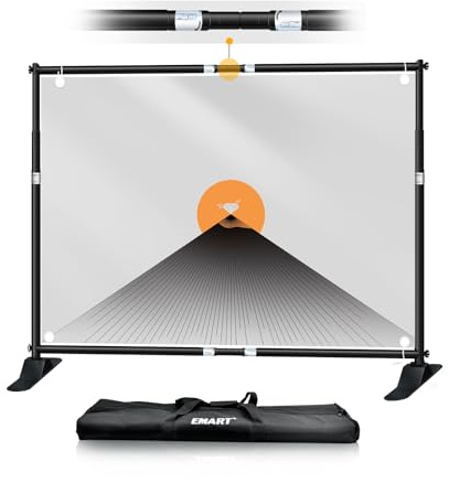 EMART 10x8ft/3x2.4m Banner Stand,Adjustable Backdrop Stand for Photo-Black | Step and Repeat Banner Stand,Portable,Sturdy,Heavy Duty,Background Support System for Photo,Video,Exhibition,Studio