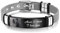 kaululu Personalisierte Armbänder mit Gravur Namen Foto Schmuck Herren Damen Paare Armband Edelstahl für Männer & Frauen Geschenk für Weihnachten Vatertag Geburtstag(Schwarz)