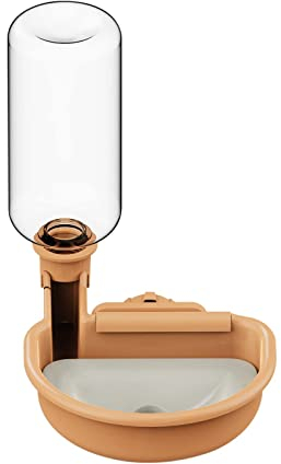 TOKAYIFE Distributeur Eau Chien Cage, 480ml Abreuvoir pour Cage a Chien Anti-Gouttes Distributeurs d'eau pour Animaux Chien Chat Lapin (Orange)