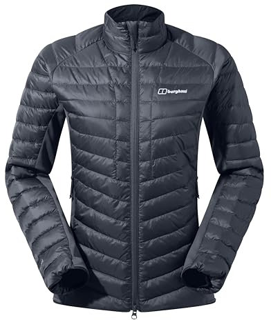 Berghaus Women's Tephra Stretch Reflect 2.0 Padded Down Jacket | Flattering Stretch Fit | Lightweight | Packable | Puffer Jacket, Grey Pinstripe, 20