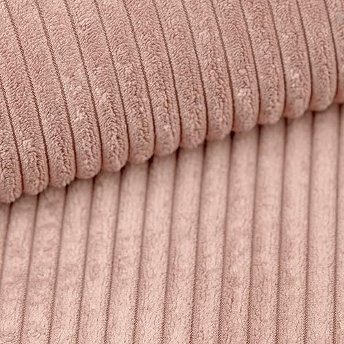 novely® PORTO - Polsterstoff in Breitcord-Optik - Ultraweicher Möbelstoff - Pflegeleichte Meterware 1 lfm Farbe: 52 Rosa