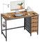 CubiCubi 100 * 50 cm Computer Desk with 4 Drawers, Home Office Small Desk with Storage, Modern Study Writing Desk, Rustic Brown