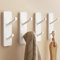 White Self Adhesive Hooks for Hanging - Stick on Hook Heavy Duty Safely Holds 6kg, Metal Wall Hanger for Coats, Towel, Purse, Hat, Keys - for Door, Bathroom, Kitchen, Shower, Closet, Mudroom, 4 Pack