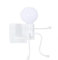 Vetrineinrete® Applique da parete decorativo a forma di omino lampada da muro in metallo attacco E27 arredo casa (Omino Seduto Bianco)