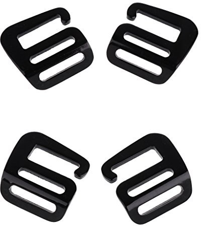 harayaa 2 Paar 1''/25mm G Haken Taktische Gurtschnalle für Rucksackgurt Schwarz, Schwarz