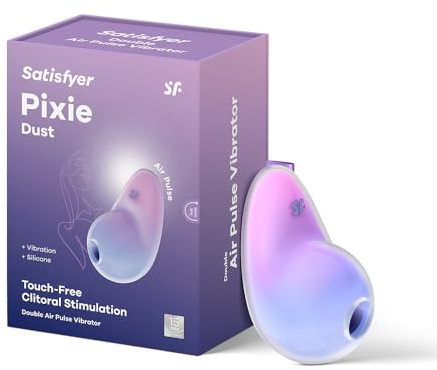 Satisfyer Pixie Dust Vibro-Masseur | Sex Toys Femme | Pour adultes | 9 cm | Stimulateur Clitoridien 11 Modes | Air Pulse & Vibration Sex-Toys | Étanche (IPX7) et Silicone Médical