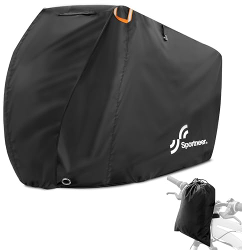 Sportneer Bike Cover for Outside Storage Portable Stowable Bicycle Cover 210T fabric 100% Waterproof for Mountain and Electric Bikes Up to 29 Inch with Firm Lock Holes-Dust and UV Protection