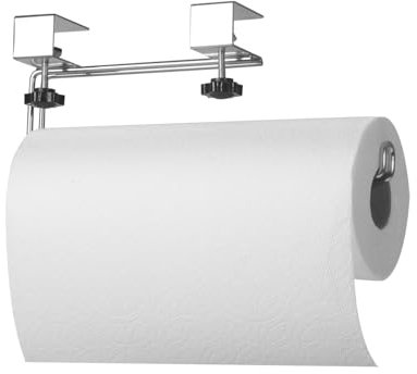 Küchenrollenhalter Ohne Bohren,Kein Kleber,Küchenrollenhalter Edelstahl Installieren über Schrank Kitchen Paper Holder Küchenpapierhalter Weitgehend kompatibel mit Papierrollen und Schrank-Siber