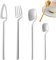 LHLZNB 4 Pieces Can be Suspended Cutlery Set,Stainless Steel Flatware Set for, Knife and Fork Set，Spoon Knife and Fork Sets, Mirror Polished and Dishwasher Safe, Silverware Set for Home (Silvery)